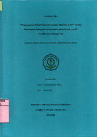 Image of Pengelompokan Minat Belajar Siswa dengan Algoritma K-NN Terhadap Pembelajaran Daring dan Luring Saat Pandemi Virus Covid-19 Di SMK Tunas Harapan Pati