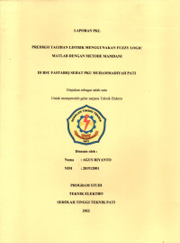 Image of Prediksi Tagihan Listrik Menggunakan Fuzzy Logic Matlab Dengan Metode Mamdani Di RSU Fastabiq Sehat PKU Muhammadiyah Pati