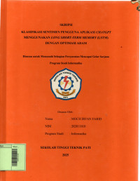 Image of Klasifikasi Sentimen Pengguna Aplikasi ChatGPT menggunakan Long Short - Term Memory (LSTM) Dengan Optimasi Adam