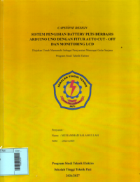 Image of Sistem Pengisian Battery PLTS Berbasis Arduino Uno Dengan Fitur Auto Cut - Off dan Monitoring LCD
