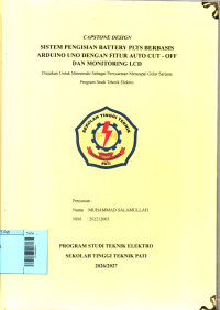 Image of Sistem Pengisian Battery PLTS Berbasis Arduino Uno dengan Fitur Auto Cut - Off dan Monitoring LCD