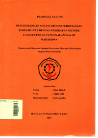 Image of Pengembangan Sistem Absensi Perkuliahan Berbasis Web Dengan Penerapan Metode Facenet Untuk Pengenalan Wajah Mahasiswa