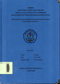 Image of Prototipe Tandon Air Otomatis Menggunakan 2 Buah Tangki Berbasis IOT (Internet Of Things) Di Dukuh Pagongan Pati