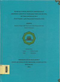 Image of Dampak E-WOM, Positive Emotion Dan Shopping Lifestyle Terhadap Impulse Buying Di Toko Miniso Kudus (Studi Empiris : Pada Masyarakat Kabupaten Pati)