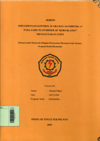 Image of Implementasi Kontrol Suara dan Algoritma A* pada Game Platformer 2d 