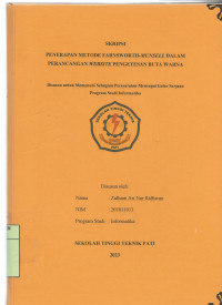 Image of Penerapan Metode Farnsworth-Munsell Dalam Perancangan Website Pengetesan Buta Warna