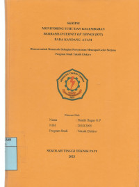 Image of Monitoring Suhu dan Kelembaban Berbasis Internet Of Things (IOT) Pada Kandang Ayam